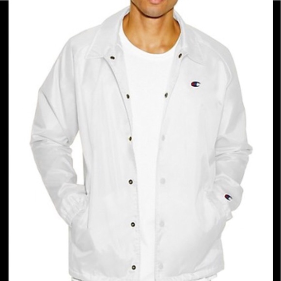 Men’s Champion White Coach Jacket - Picture 2 of 4